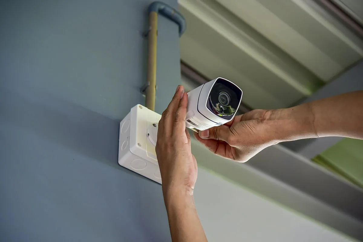 Indoor security camera installation in a Mississauga home