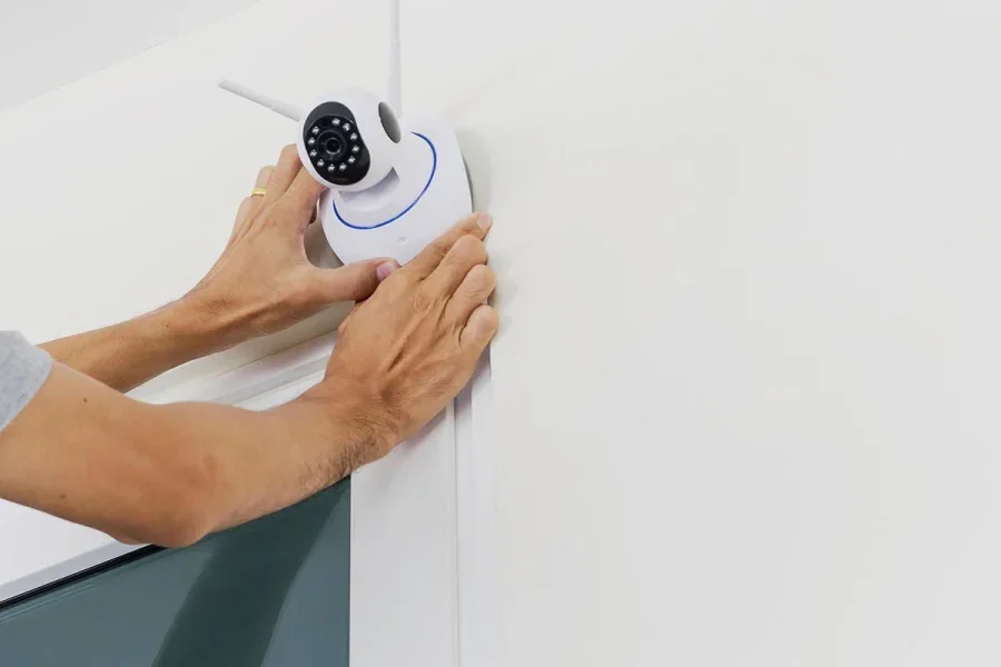 Wireless security camera mounted in a Mississauga home