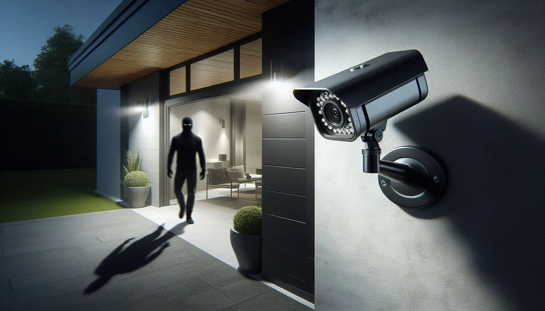 Smart security system installation — motion-triggered cameras and floodlights in the GTA